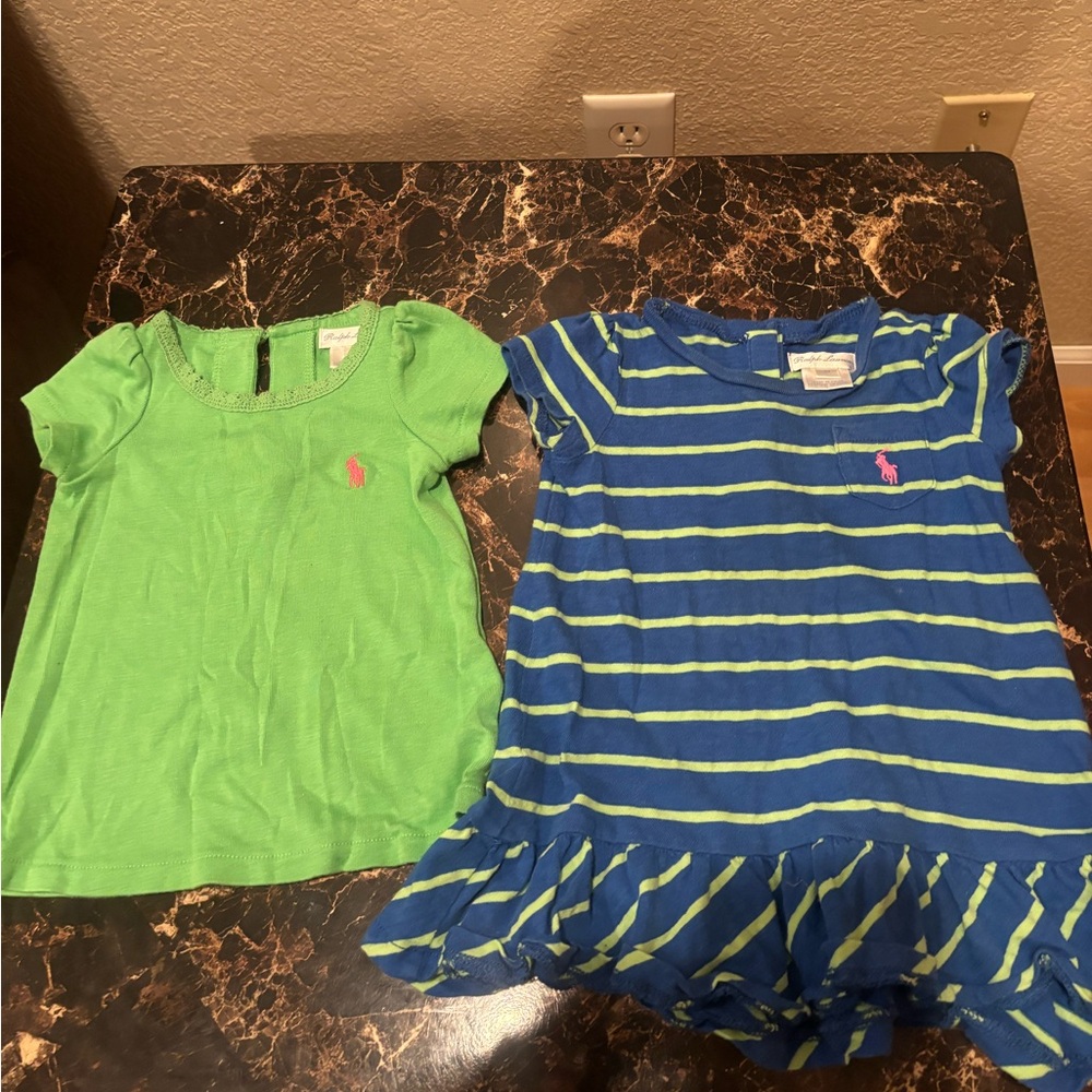 Green and Blue Striped‎ Ralph Lauren Dress and top